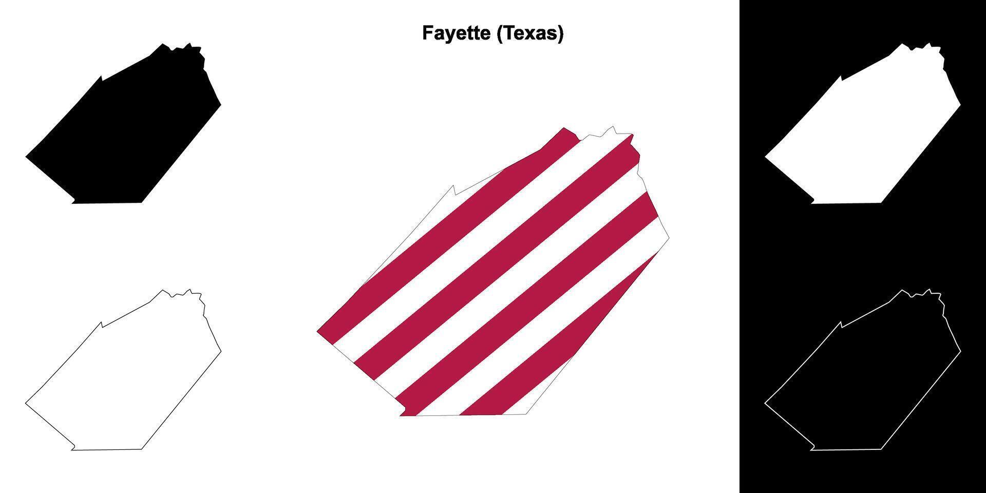 fayette district, Texas schets kaart reeks vector