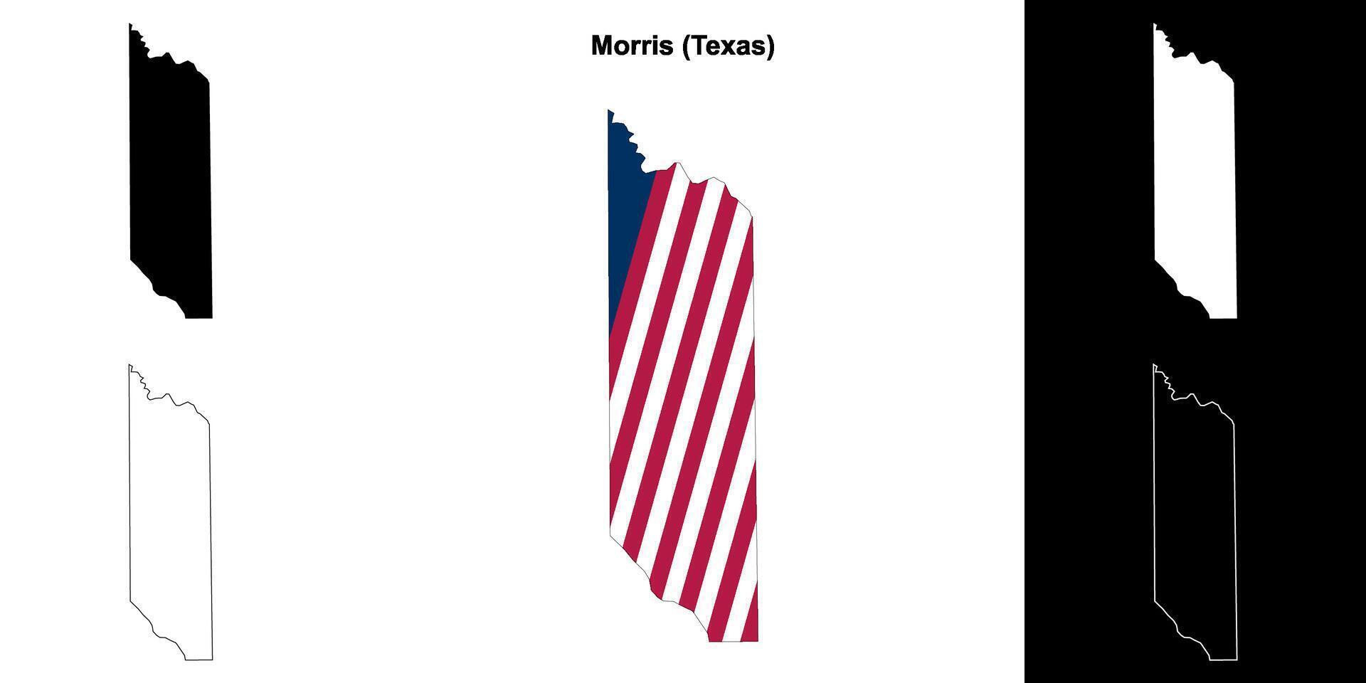 morris district, Texas schets kaart reeks vector