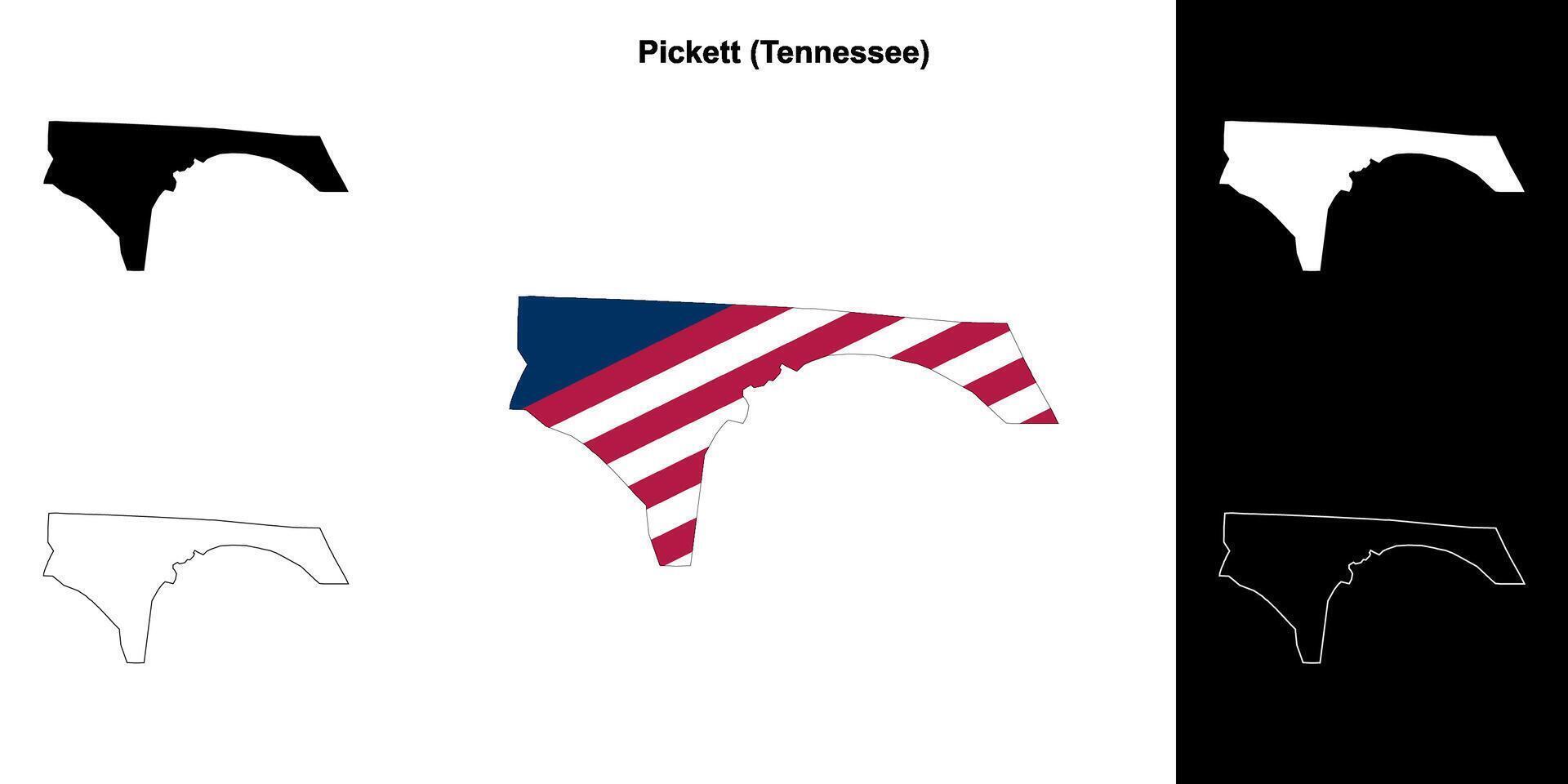 piket district, Tennessee schets kaart reeks vector