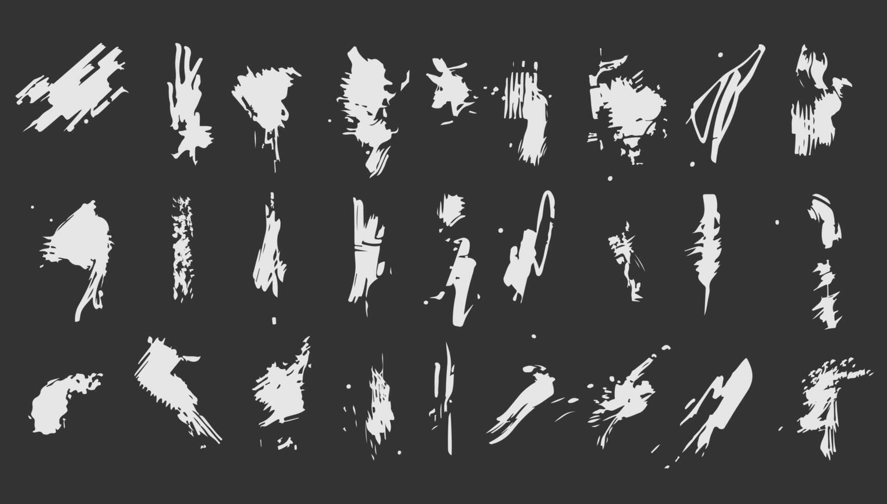 abstract borstel beroerte zwart reeks illustratie. verf grunge vorm en structuur ontwerp grafisch ontwerp. lijn plons tekening sjabloon en decoratie verzameling vector