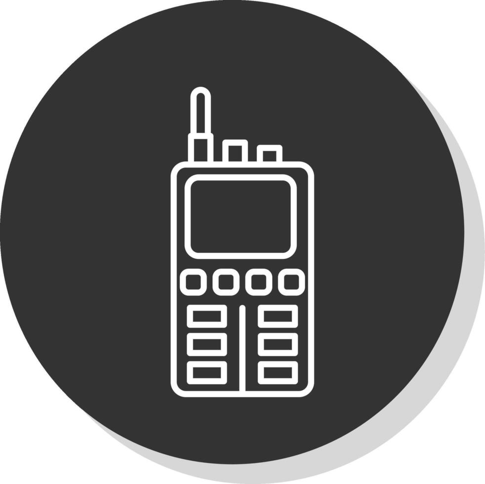 walkie talkie lijn grijs cirkel icoon vector