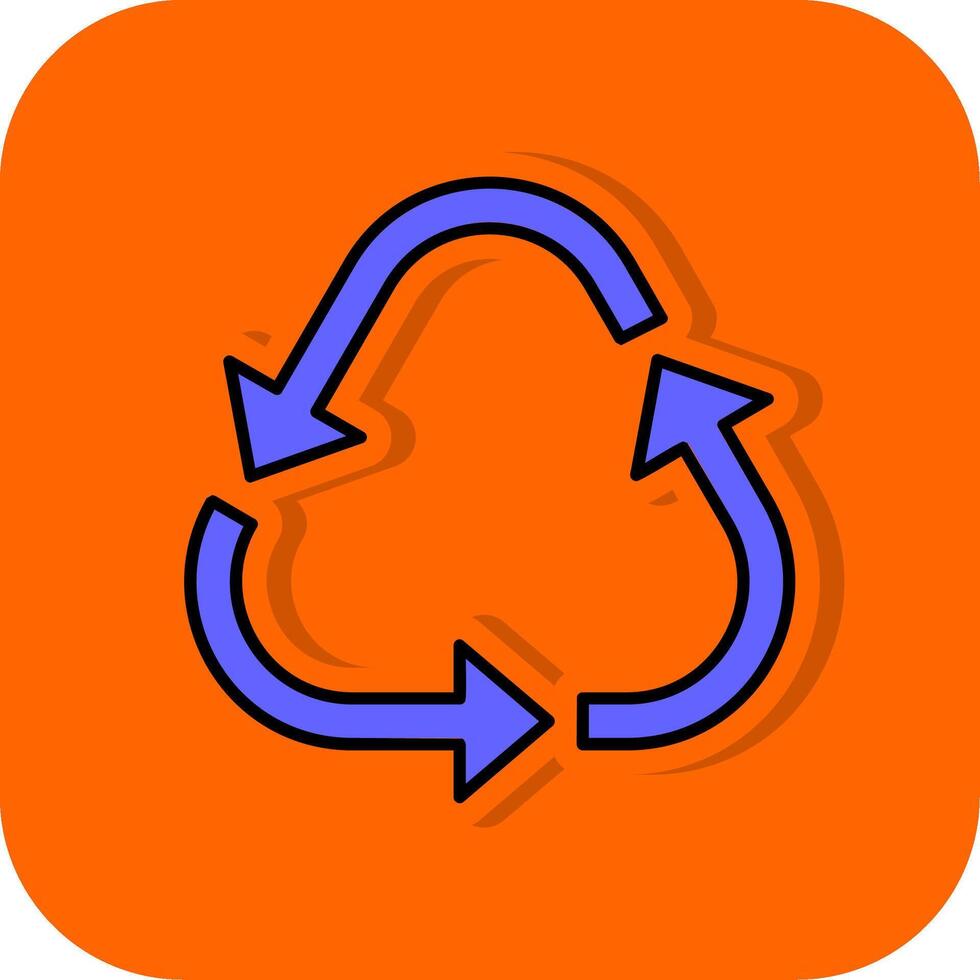recycle gevulde oranje achtergrond icoon vector