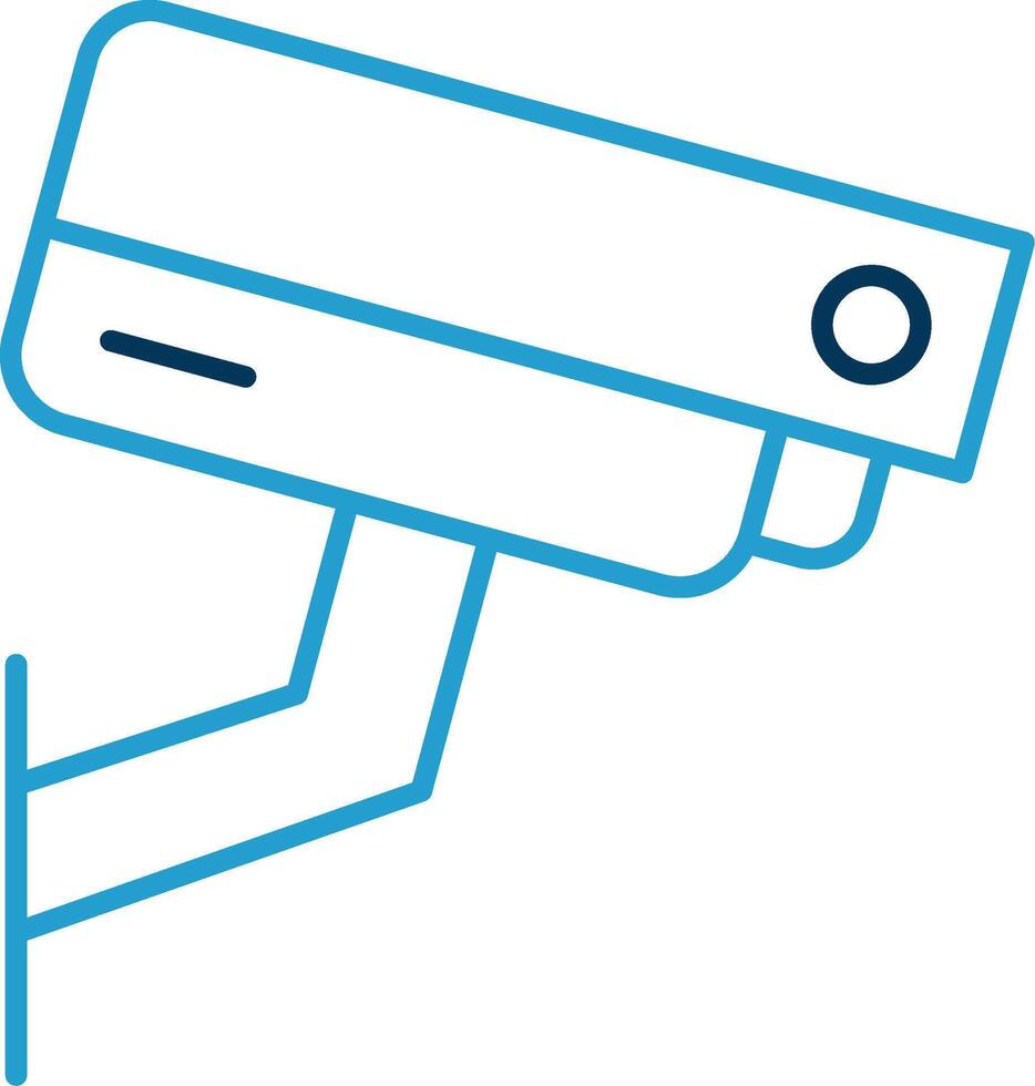 veiligheid camera lijn blauw twee kleur icoon vector