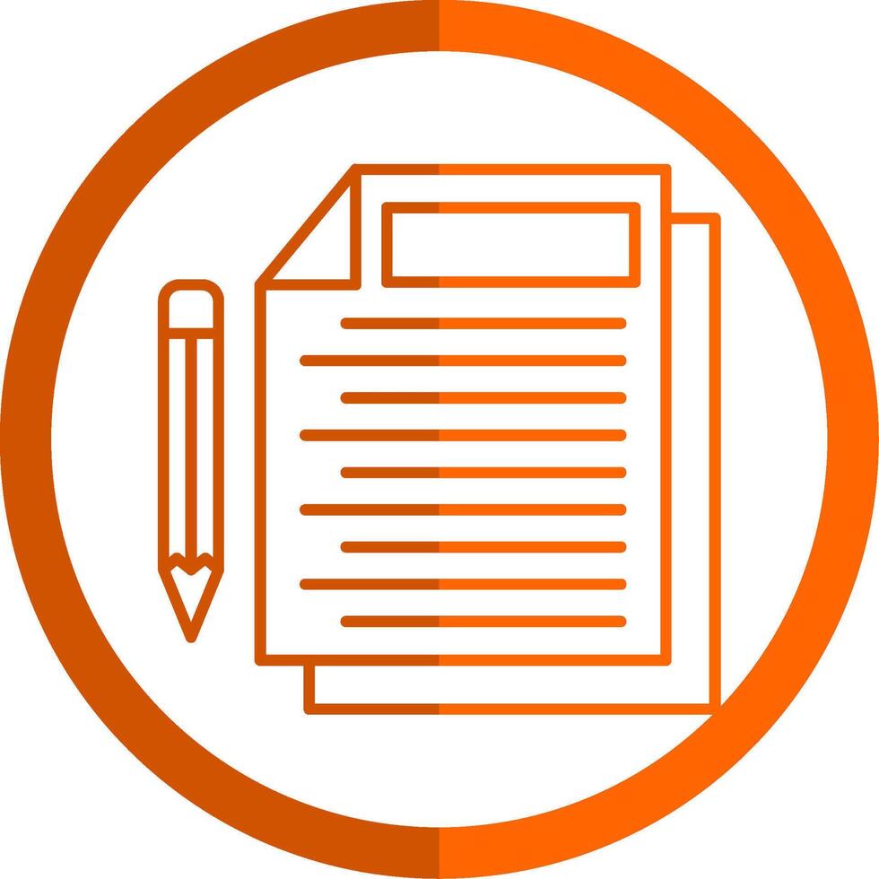 documenten lijn oranje cirkel icoon vector