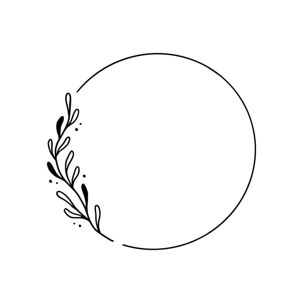 bloemen cirkel kader, elegant krans ronde grens vector