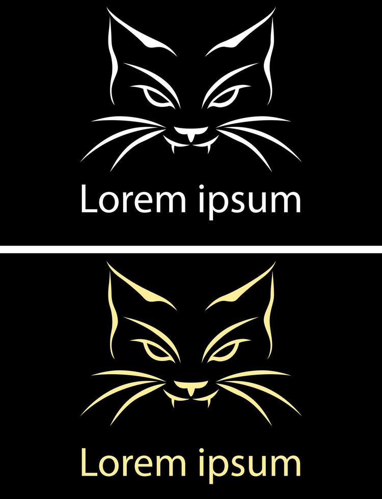 minimalis kat vampier iconisch logo sjabloon ontwerp vector