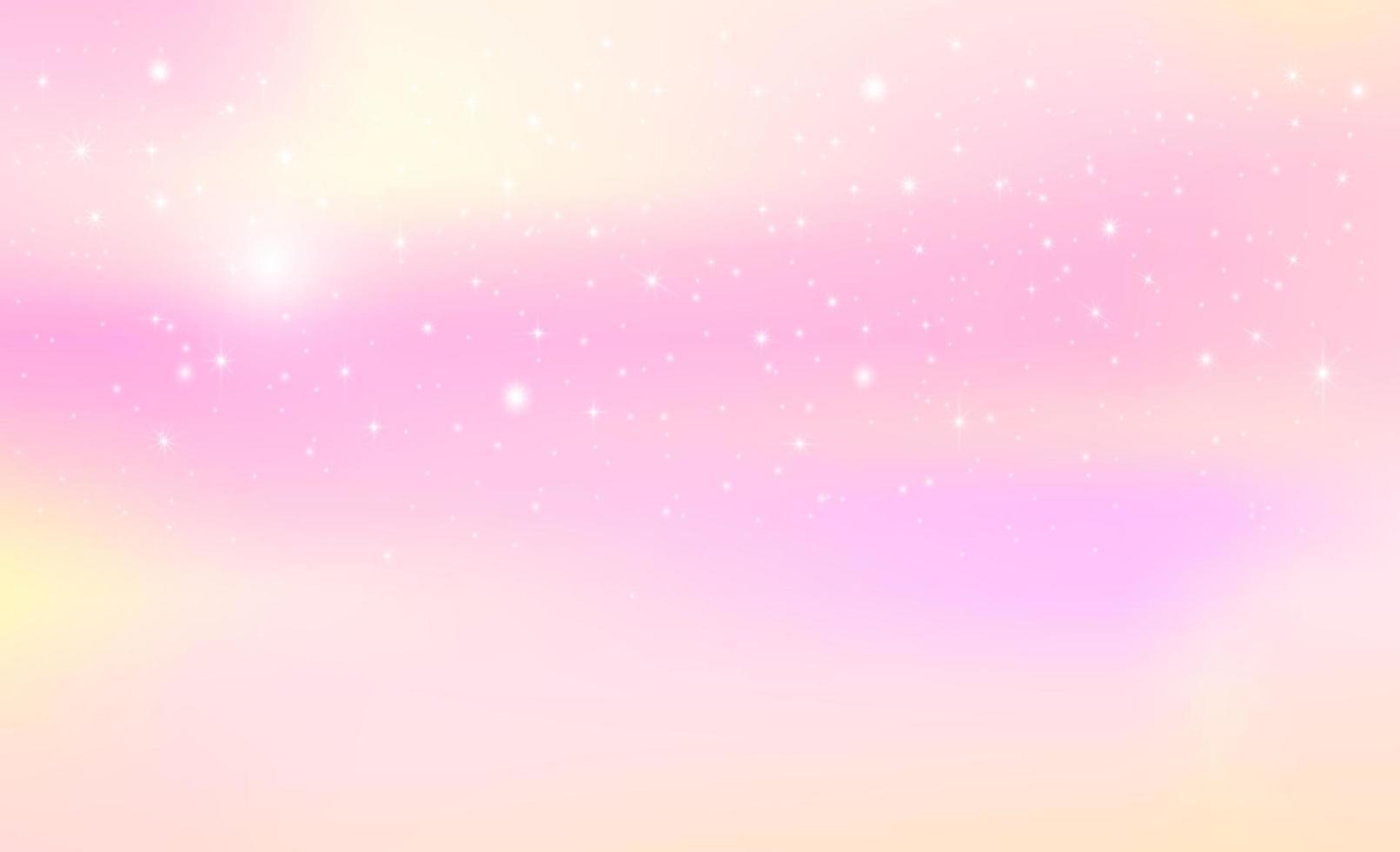 fantasieachtergrond van roze magische hemel in fonkelende sterren. vector