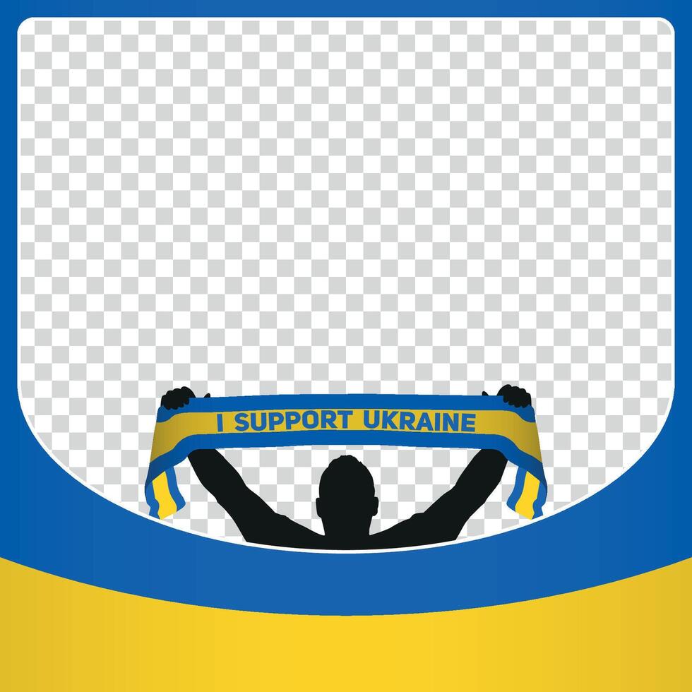 ik ondersteuning Oekraïne Europese Amerikaans voetbal kampioenschap profil afbeelding kader banners voor sociaal media euro Duitsland 2024 vector