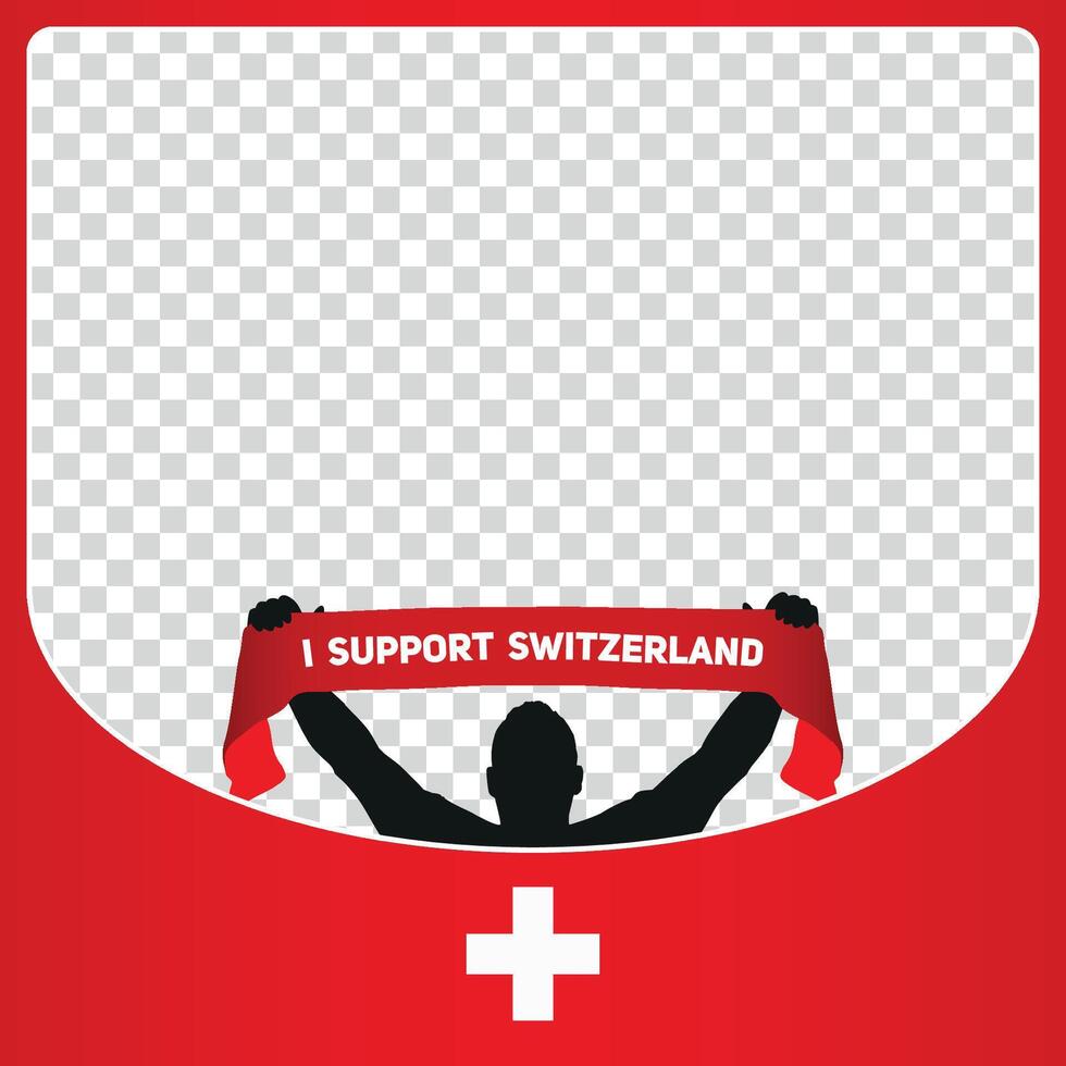 ik ondersteuning Zwitserland Europese Amerikaans voetbal kampioenschap profil afbeelding kader banners voor sociaal media euro Duitsland 2024 vector