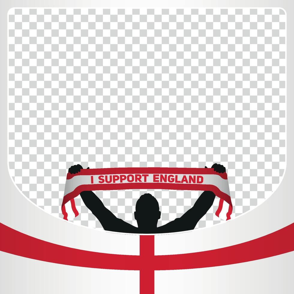 ik ondersteuning Engeland Europese Amerikaans voetbal kampioenschap profil afbeelding kader banners voor sociaal media euro Duitsland 2024 vector