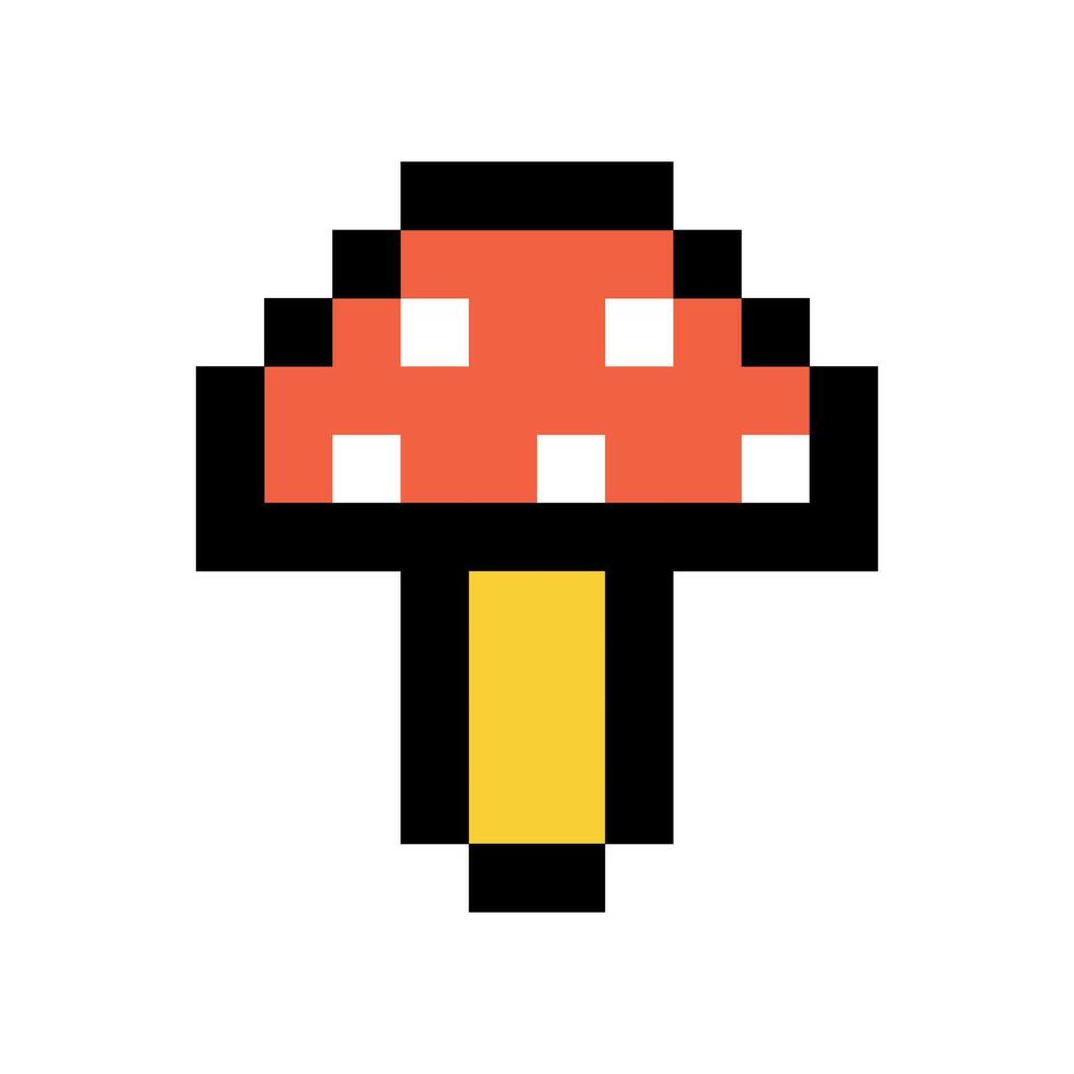 vlieg agaric pixel kunst. geïsoleerd illustratie voor uw ontwerp vector