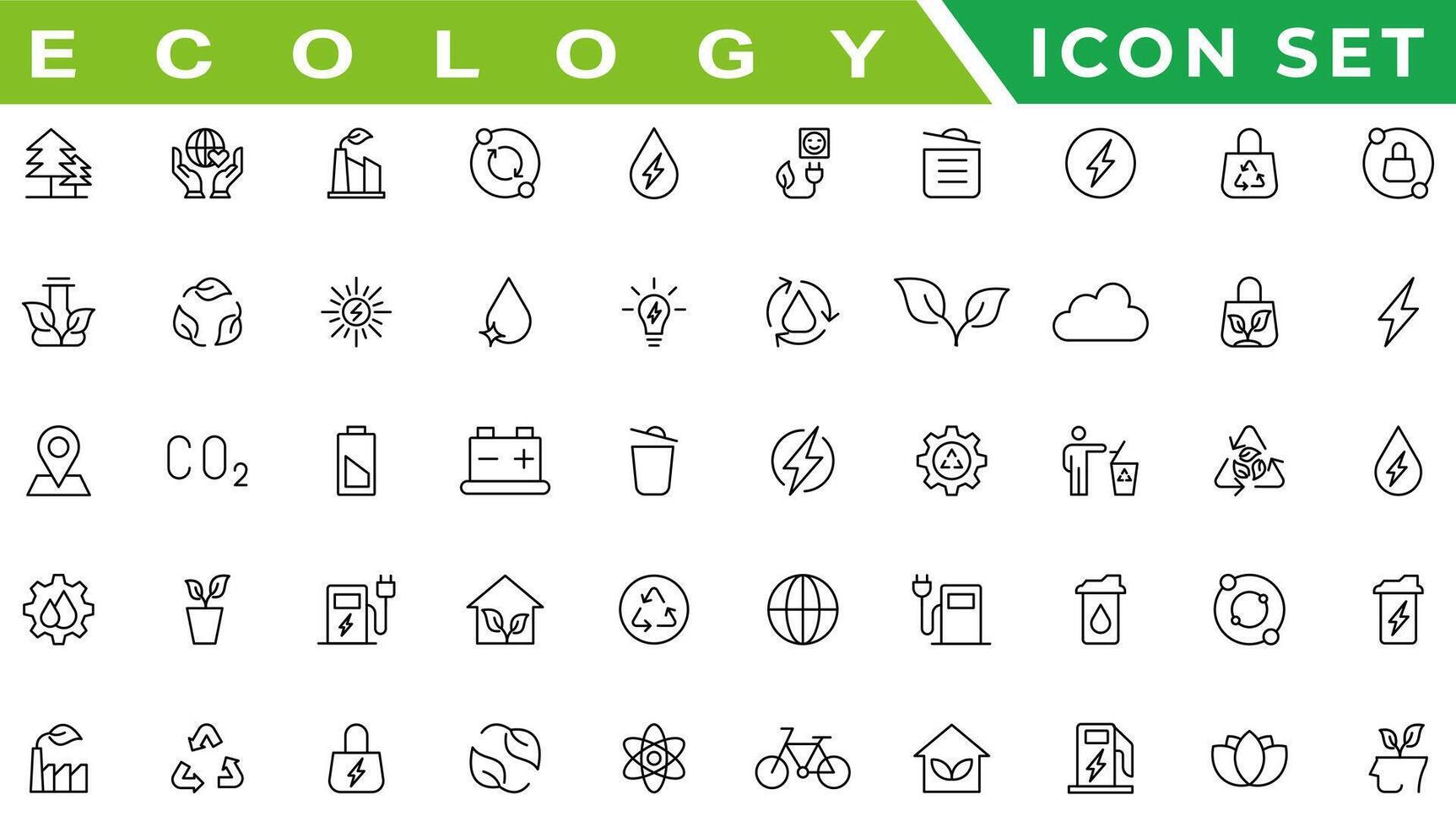 ecologie pictogrammen set. natuur icoon. eco groen pictogrammen. vector