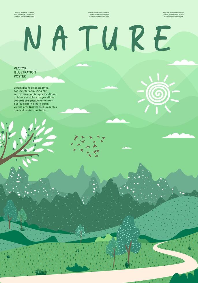 natuur en landschap. illustratie. vector