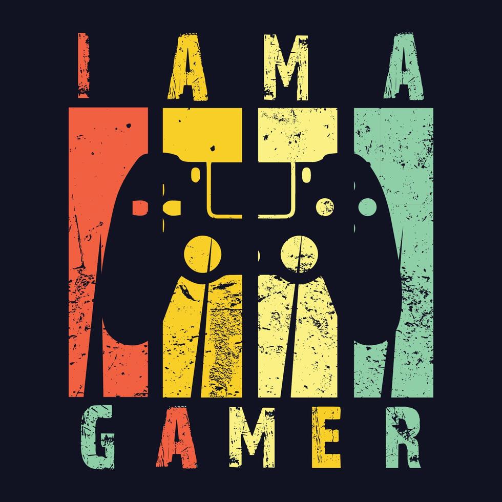 ik ben een gamer typografie t-shirt ontwerp vector