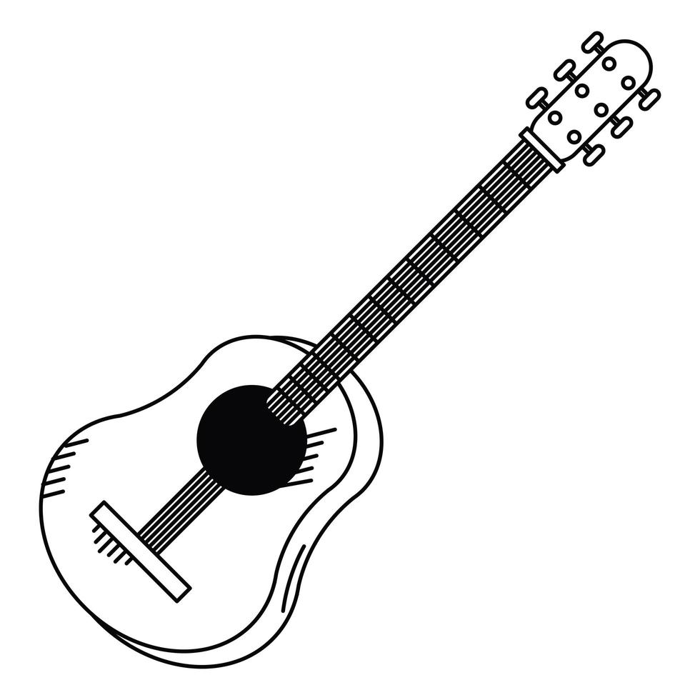 gitaar doodle instrument vector