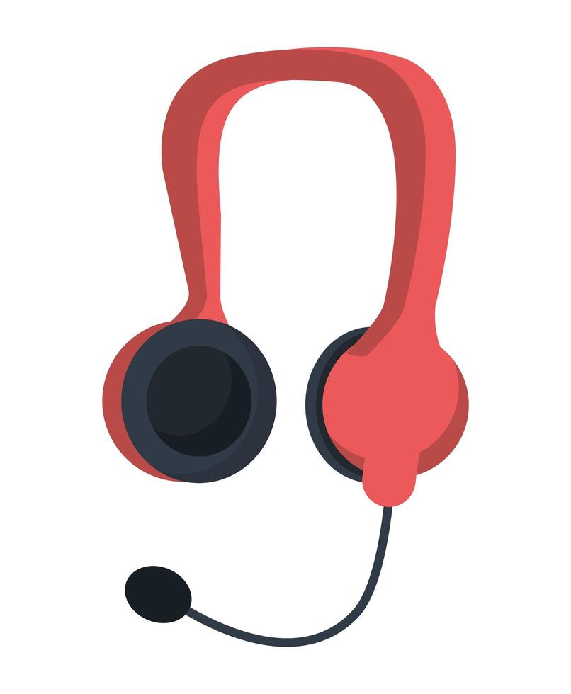 rood headset-apparaat vector