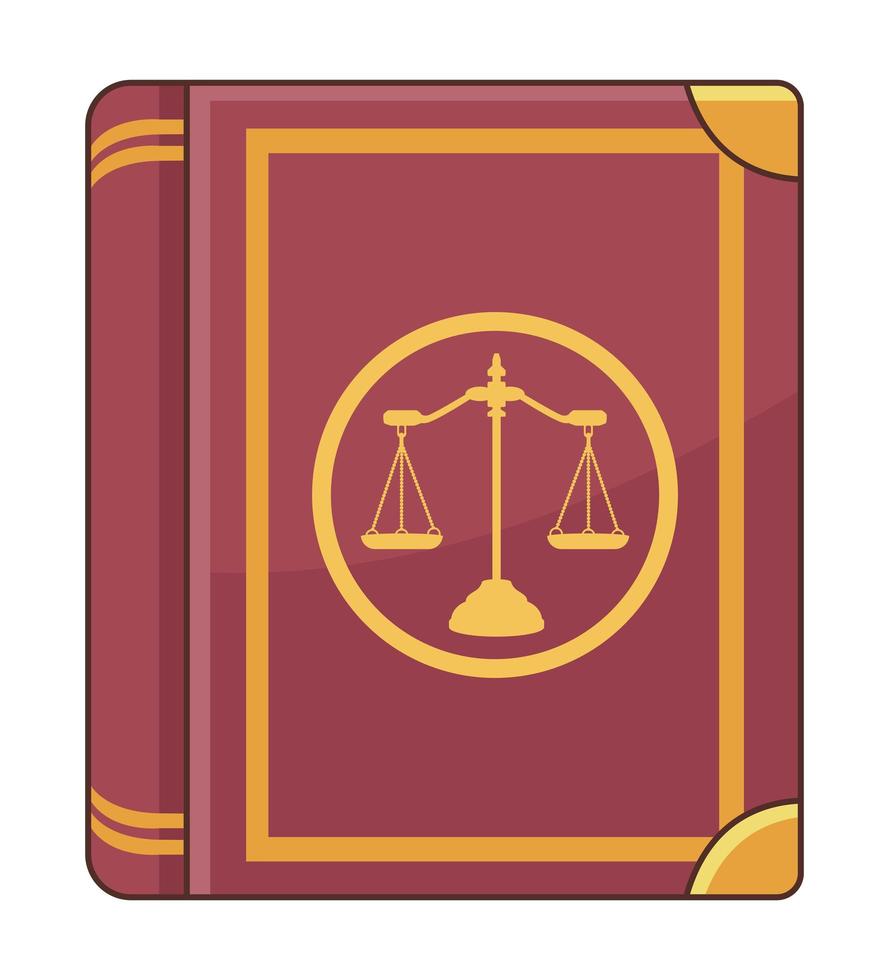 justitie boek met balans vector