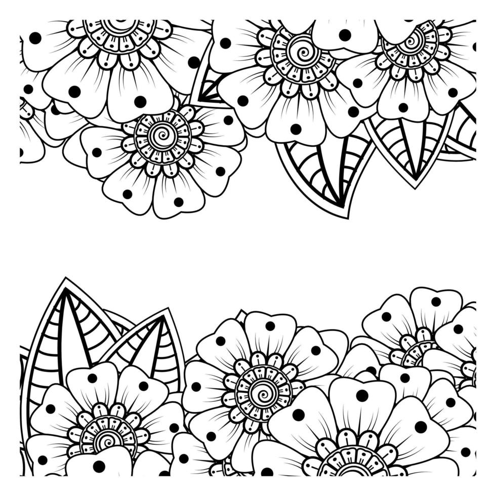 mehndi bloem voor henna, mehndi, tatoeage, decoratie. decoratief ornament in etnische oosterse stijl, doodle ornament, schets hand tekenen. kleurboek pagina. vector