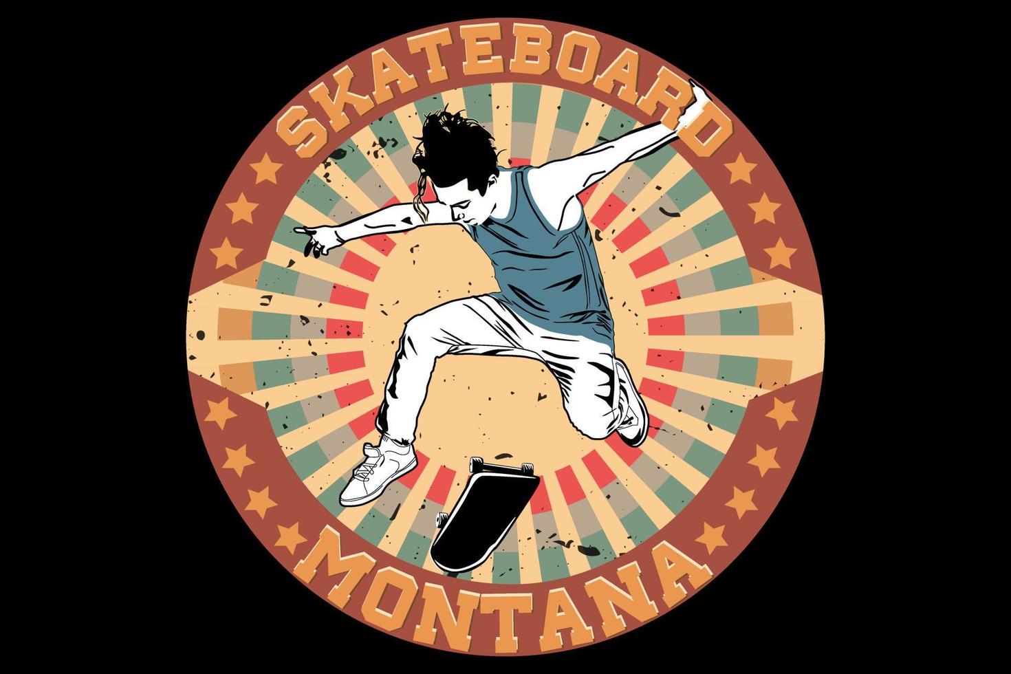 skateboard montana retro vintage design vector