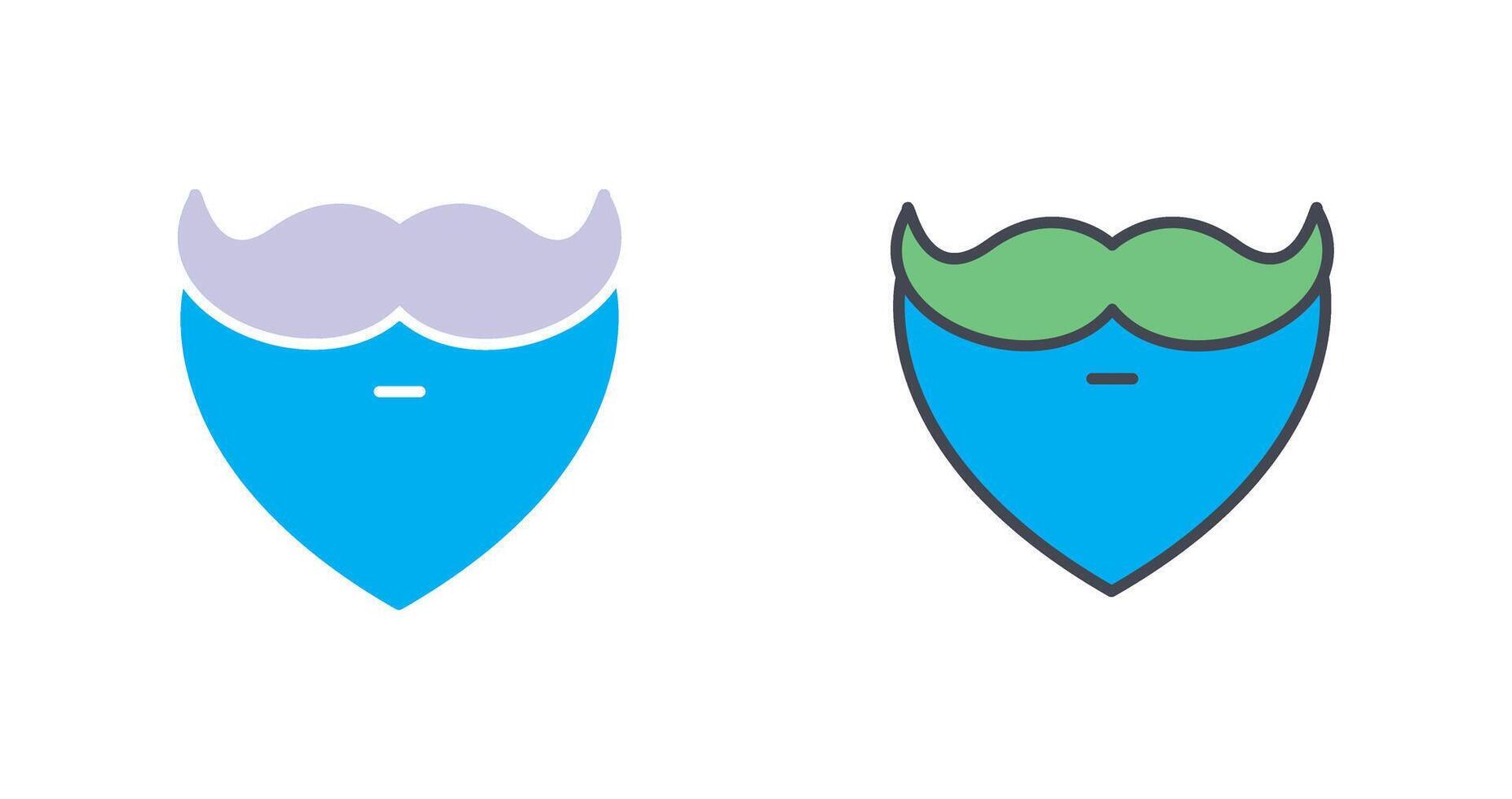 baard en snor ik icoon ontwerp vector