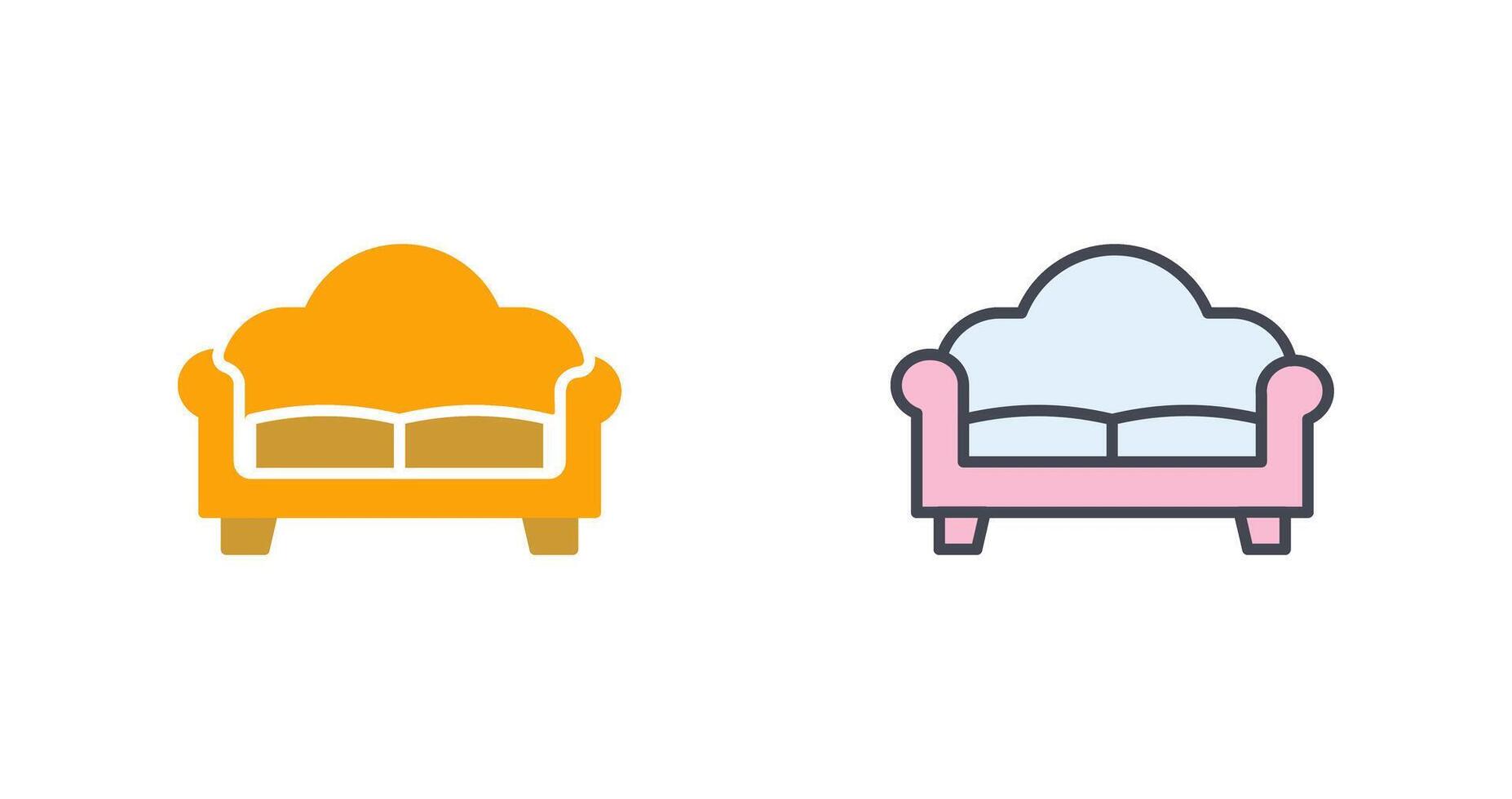 dubbele sofa icoon ontwerp vector
