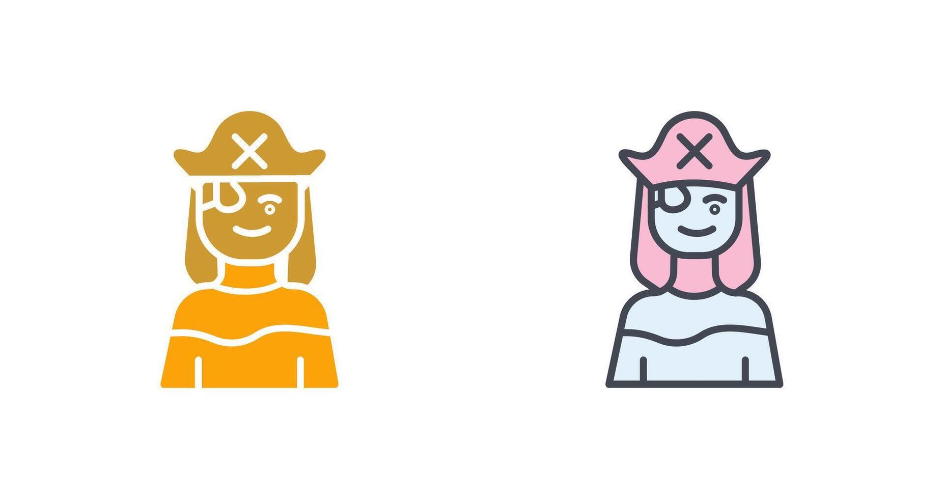 vrouw piraat icoon ontwerp vector