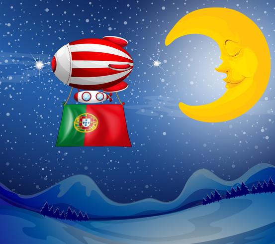 Een drijvende ballon met de vlag van Portugal vector