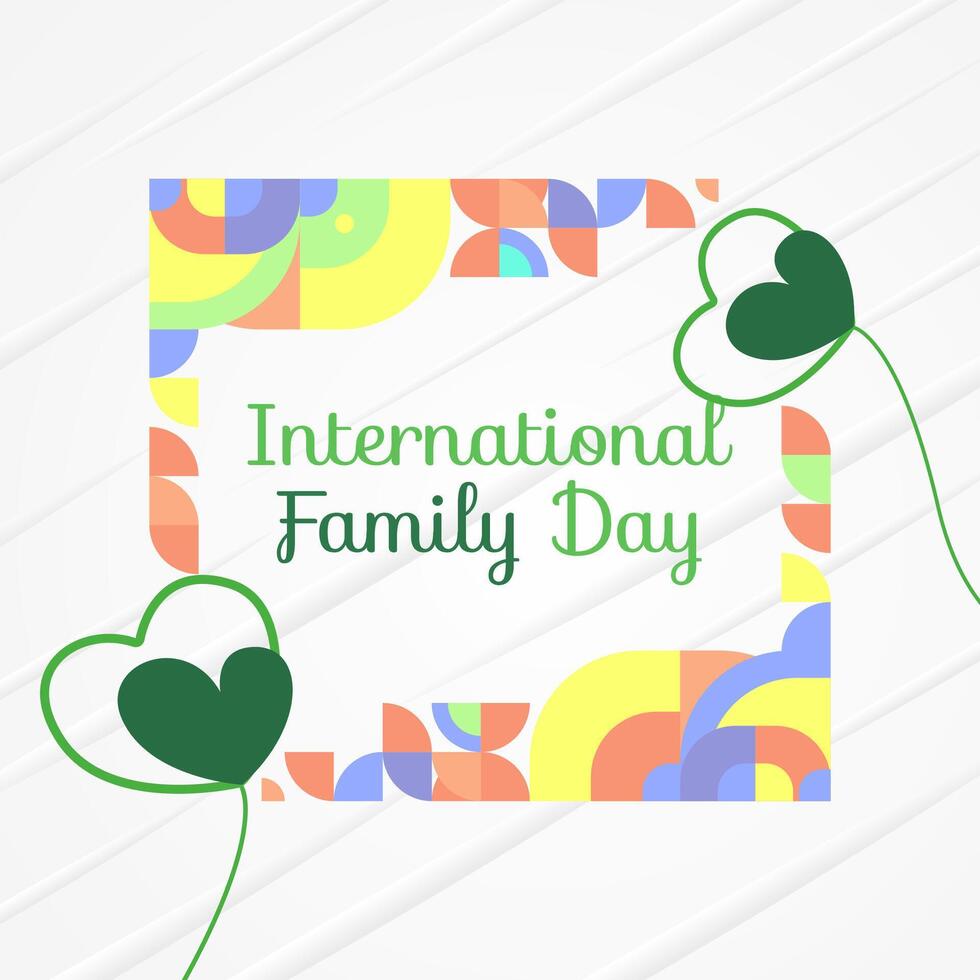 Internationale familie dag plein spandoek. modern meetkundig abstract achtergrond in kleurrijk stijl voor familie dag. gelukkig familie dag groet kaart Hoes met tekst. mei de liefde van de familie worden Super goed vector