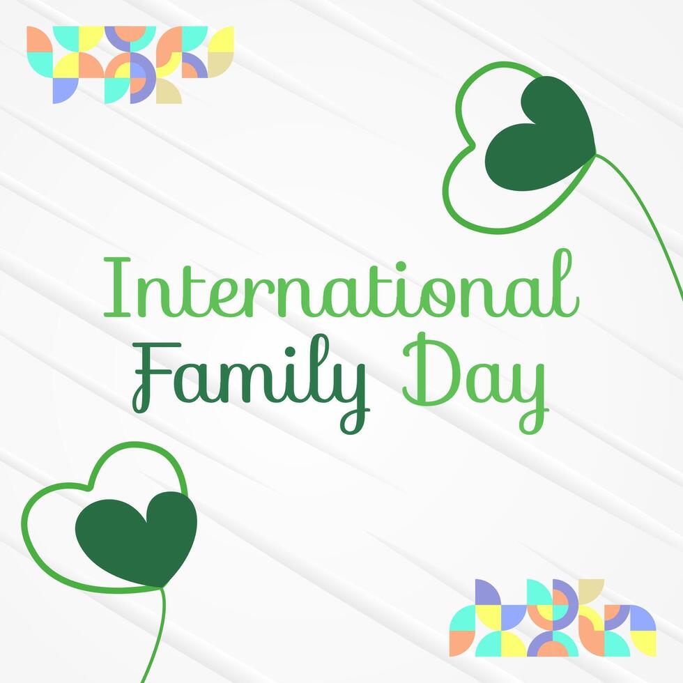 Internationale familie dag plein spandoek. modern meetkundig abstract achtergrond in kleurrijk stijl voor familie dag. gelukkig familie dag groet kaart Hoes met tekst. mei de liefde van de familie worden Super goed vector