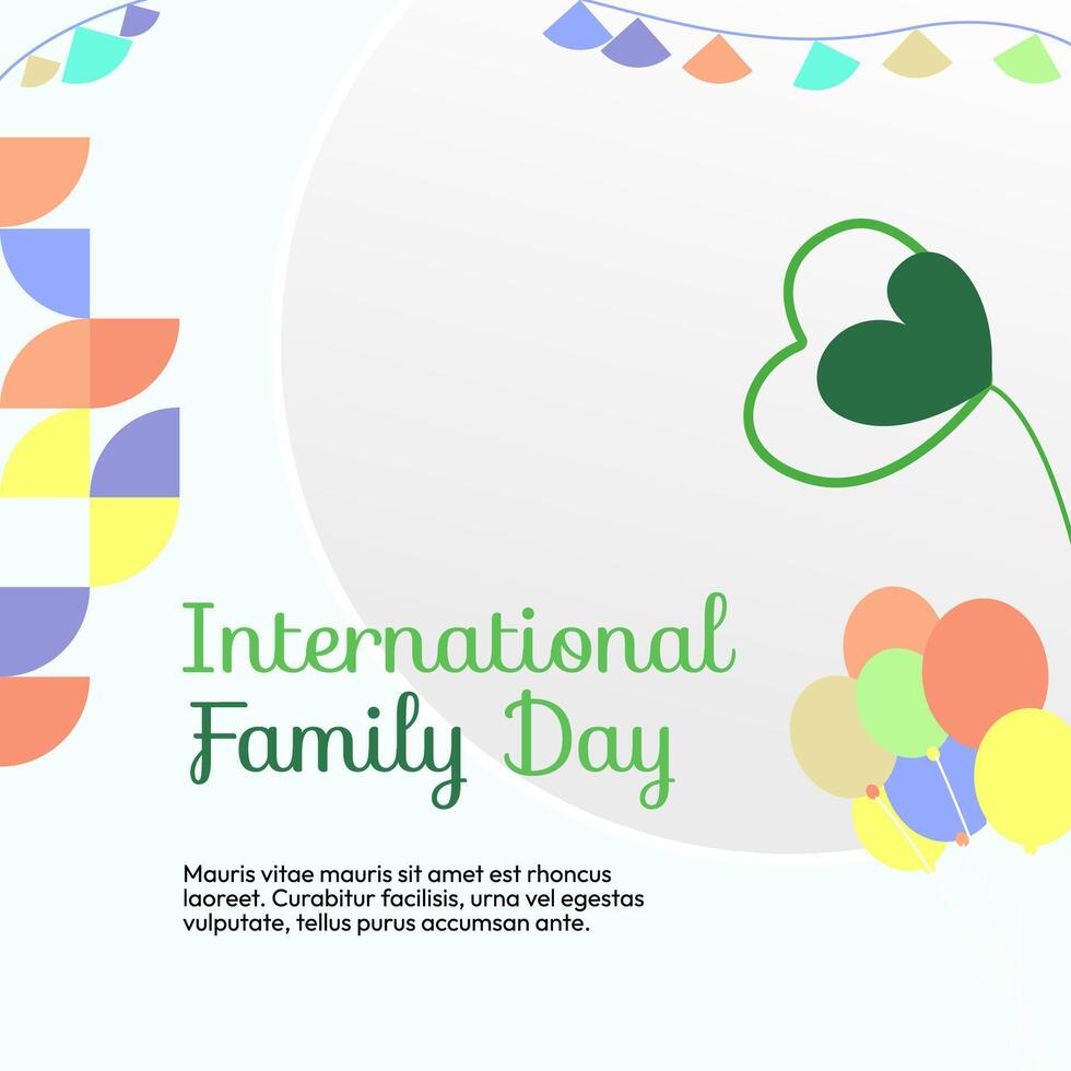 Internationale familie dag plein spandoek. modern meetkundig abstract achtergrond in kleurrijk stijl voor familie dag. gelukkig familie dag groet kaart Hoes met tekst. mei de liefde van de familie worden Super goed vector