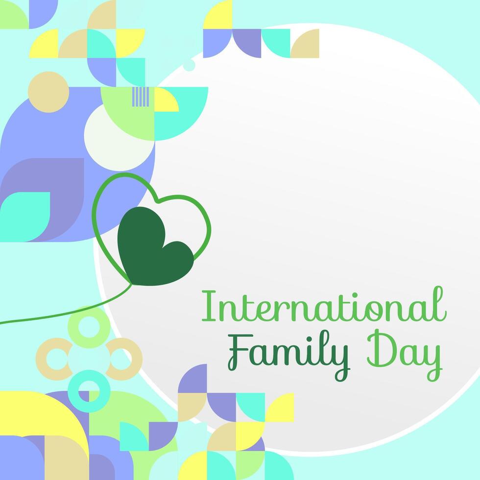 Internationale familie dag plein spandoek. modern meetkundig abstract achtergrond in kleurrijk stijl voor familie dag. gelukkig familie dag groet kaart Hoes met tekst. mei de liefde van de familie worden Super goed vector