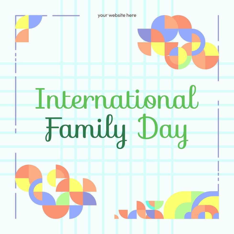 Internationale familie dag plein spandoek. modern meetkundig abstract achtergrond in kleurrijk stijl voor familie dag. gelukkig familie dag groet kaart Hoes met tekst. mei de liefde van de familie worden Super goed vector