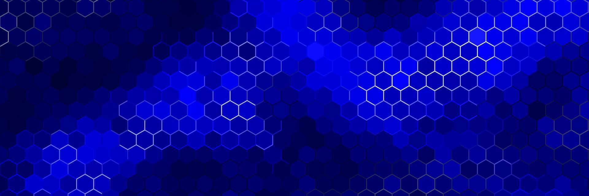 donker blauw futuristische technologie achtergrond met kleurrijk hex patroon vector