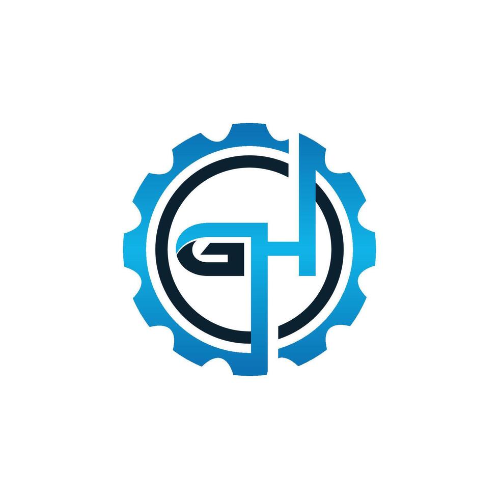 brief gh uitrusting logo ontwerp sjabloon illustratie. vector