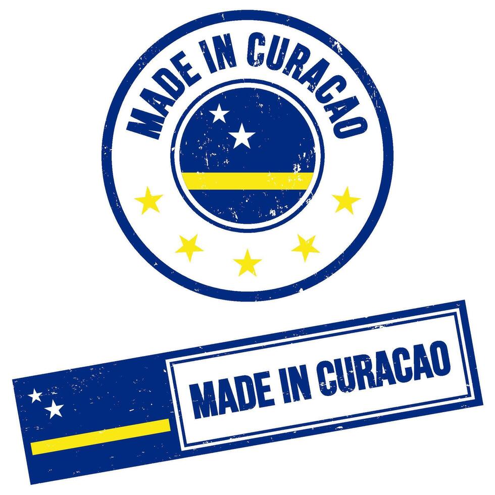 gemaakt in Curacao postzegel teken grunge stijl vector