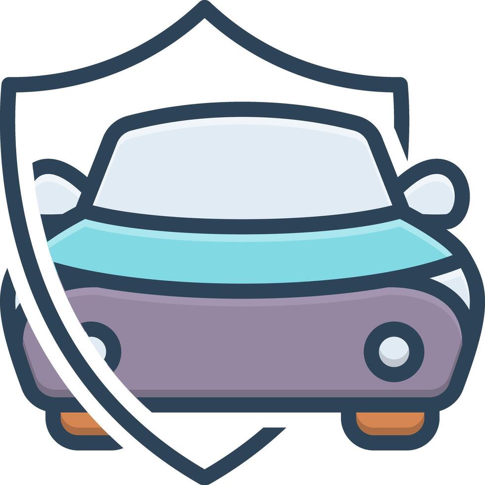 kleur icoon voor auto verzekering vector