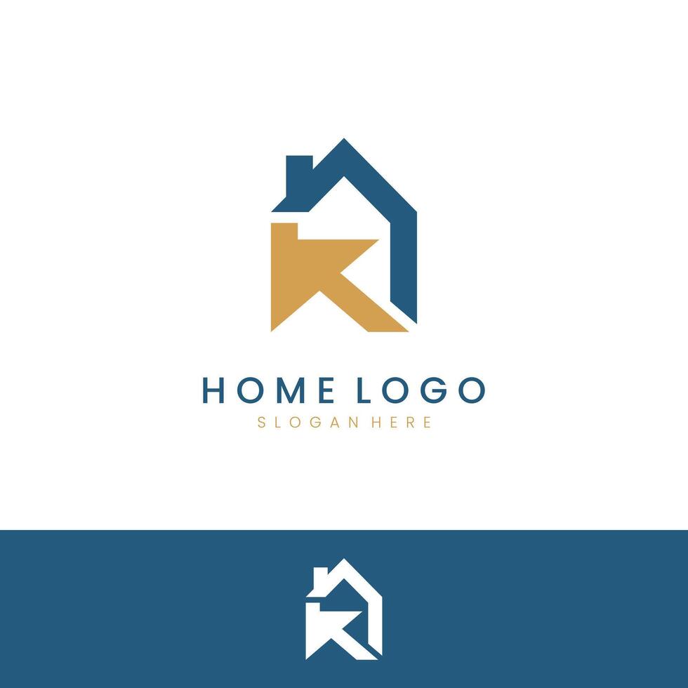 k brief logo ontwerp sjabloon huis logo vector