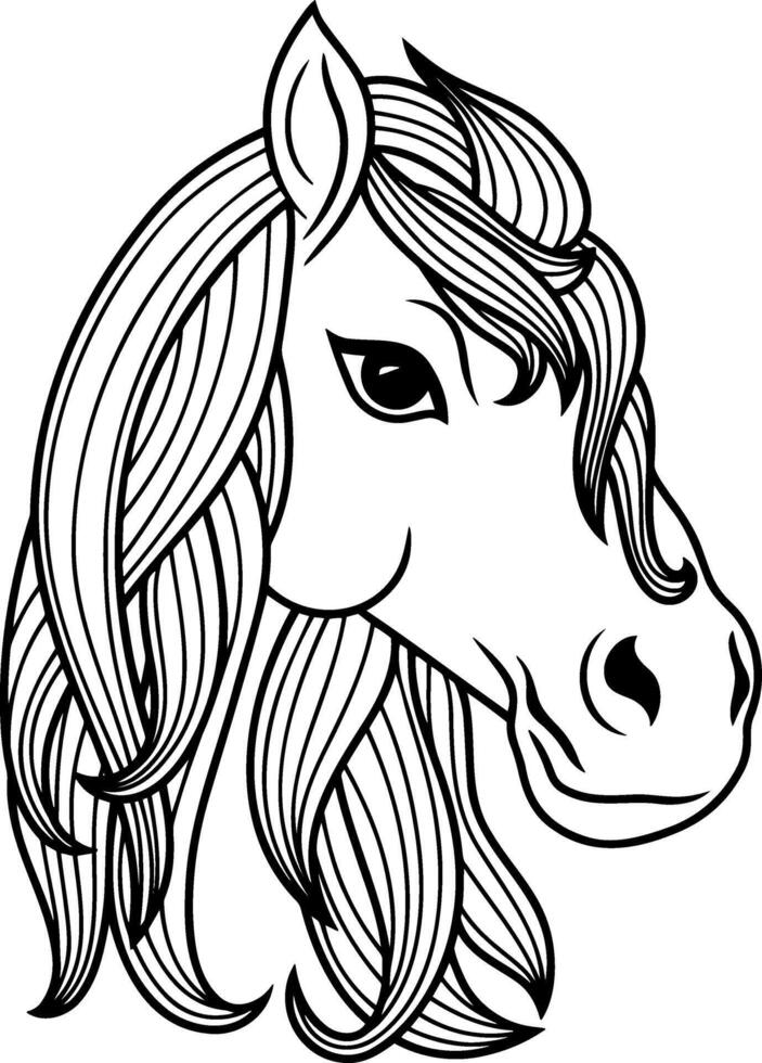 silhouet paard dier tatoeëren schetsen illustratie vector