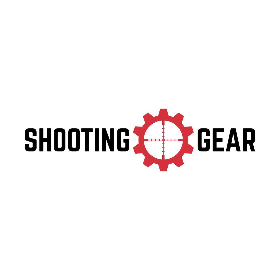schieten met uitrusting logo ontwerp sjabloon vector