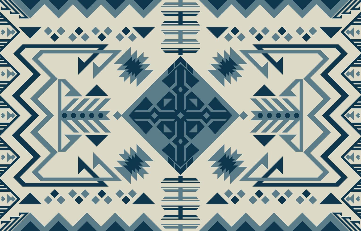 Navajo blauw naadloos inheems Amerikaans ornament. etnisch zuiden western decor stijl. boho meetkundig ornament. naadloos patroon. Mexicaans deken, tapijt. geweven tapijt vector