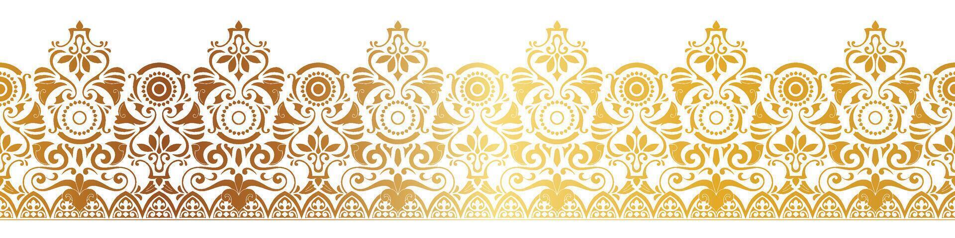 abstract bloemen grens naadloos gouden papier grens houtsnijden decoratief patroon vector