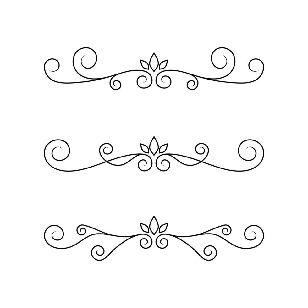 klassiek lijn scheidingstekens. bloeit decoratief verdelers, boek versiering decoratie ornamenten vector
