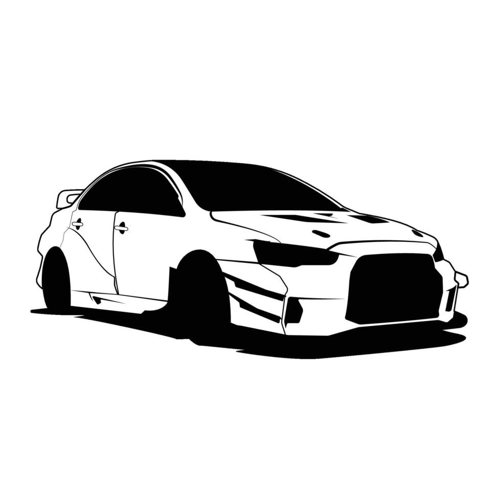 mitsubishi lancer evo auto schets vector