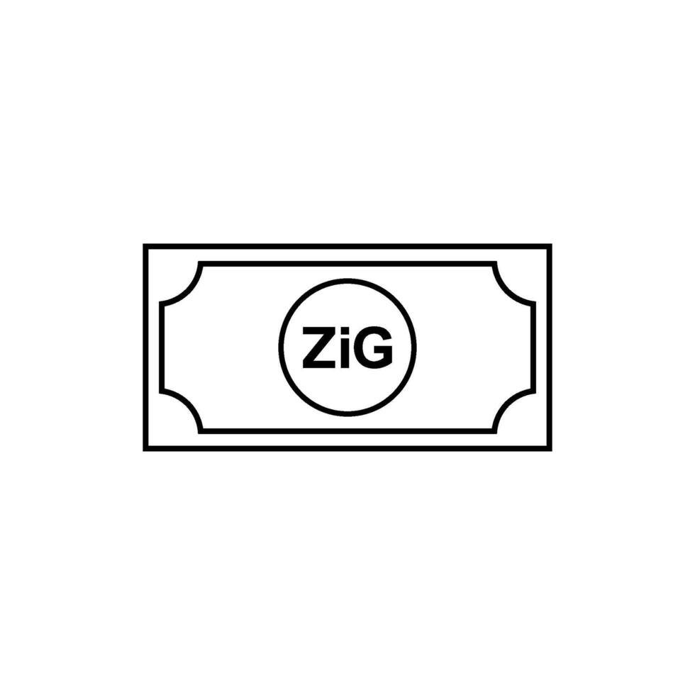 nieuw Zimbabwe valuta symbool, de Zimbabwe goud icoon, zig teken. illustratie vector