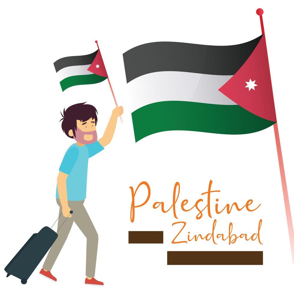 inshallah Palestina zullen worden zegevierend. Palestina zindabad achtergrond ontwerp vector