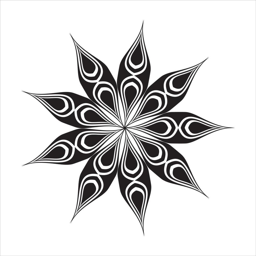 schets mandala. sier- ronde tekening bloem geïsoleerd Aan wit achtergrond. meetkundig cirkel element vector