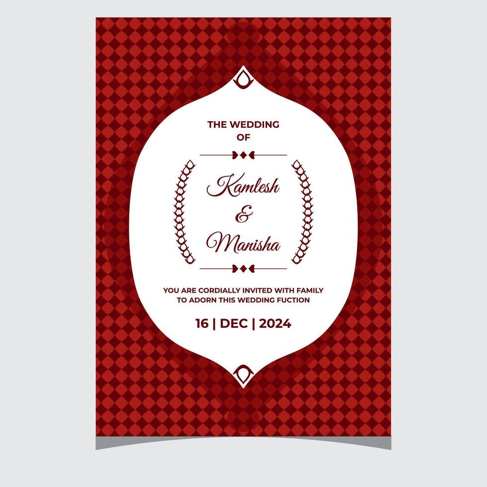 creatief Hindoe bruiloft uitnodiging kaart ontwerp vector