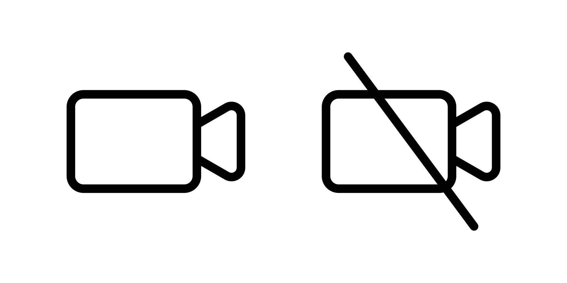 camera, beurt Aan en uit telefoongesprek, Nee filmen, grafisch verboden teken pictogrammen in lijn stijl ontwerp geïsoleerd Aan wit achtergrond. bewerkbare hartinfarct. vector