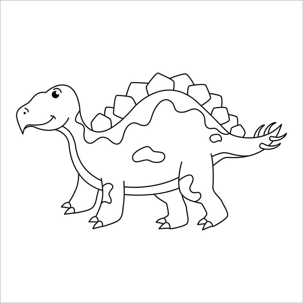 schattig dino stegosaurus schets illustratie vector