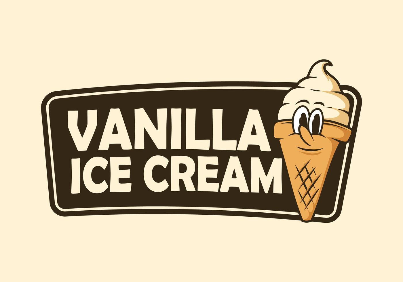vanille ijs room logo mascotte sjabloon vector